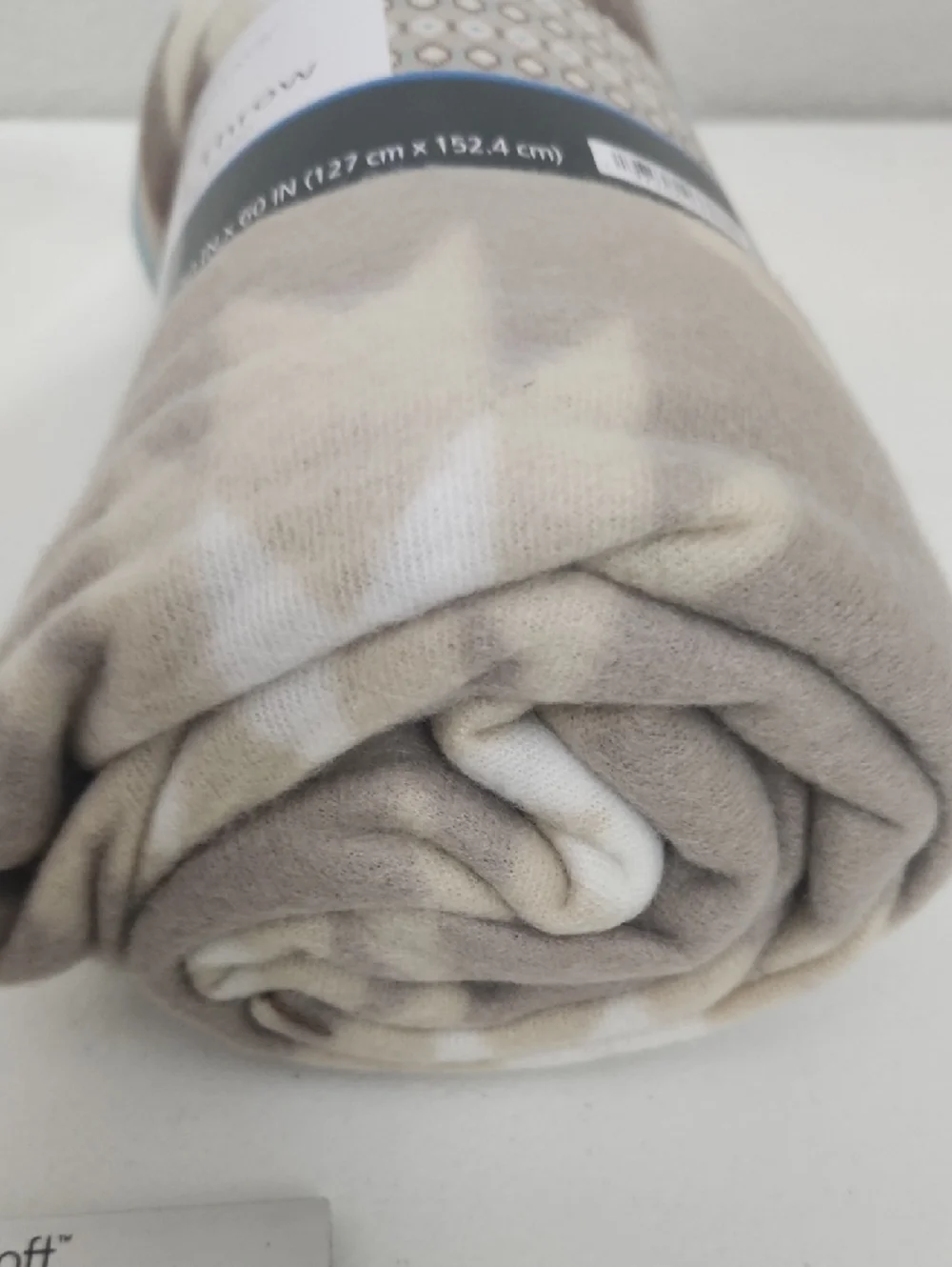 Mainstays Blue Cream Tan Fleece Throw Blanket